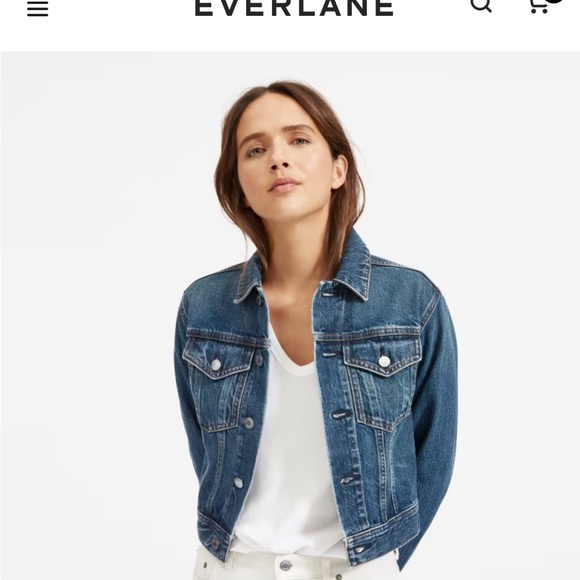Everlane The Cropped Denim Jacket jean size Small - Picture 5 of 8